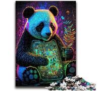 Puzzle 1000 pièces pour Adultes et Adolescents Panda Néon, Jouet éducatif et éducatif, idéal comme Cadeau pour Toute la Famille 50x75cm