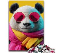 Puzzle 1000 pièces pour Adultes et Adolescents Panda Portant Un Foulard Aide Le Cerveau à exercer Jouets addictifs pour cultiver la Patience Cadeau pour Les Anniversaires 50x75cm