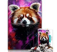 Puzzle 1000 pièces pour Adultes et Adolescents, Panda Roux coloré, Jouet éducatif et décompressant, idéal comme Cadeau pour Toute la Famille (38x26cm)