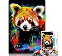 Puzzle 1000 pièces pour Adultes et Adolescents Panda Roux coloré, Jouets éducatifs et éducatifs pour la Famille, idéal pour la décoration de Bureau (75x50cm)