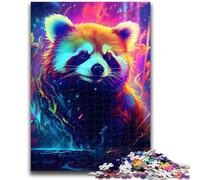 Puzzle 1000 pièces pour Adultes et Adolescents Panda Roux Fluo Cadeaux Amusants en Famille pour Les Amis et la Famille pour et 14 Ans 26x38cm