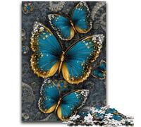 Puzzle 1000 pièces pour Adultes et Adolescents Papillon Bleu Magnifique Jeu Stimulant et Jeu en Famille Une œuvre d'art pour Les 14 Ans 50x75cm