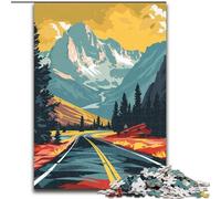 Puzzle 1000 pièces pour Adultes et Adolescents Parc National de Yellowstone, Art au Fusain Staycation Kill Time pour la décoration de la Maison 50x75cm