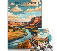 Puzzle 1000 pièces pour Adultes et Adolescents Parc National Theodore Roosevelt, Jouets éducatifs et éducatifs pour la Famille, idéal pour la décoration de Bureau (38x26cm)