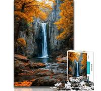 Puzzle 1000 pièces pour Adultes et Adolescents Paysage de Cascade d'automne, pour Jeu éducatif, Jouet de défi, idées Cadeaux pour et 14 Ans 38x26cm