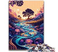 Puzzle 1000 pièces pour Adultes et Adolescents Paysage de Fleurs spirituelles Difficile à compléter mais Amusant et Humoristique Anniversaire et Cadeaux Uniques 26x38cm
