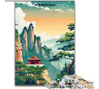 Puzzle 1000 pièces pour Adultes et Adolescents Paysage de Montagne Wulingyuan Jeu Stimulant Jouets Offrez-Vous des Cadeaux pour Toute la Famille à partir de 14 Ans (50x75cm) 1000 pièces
