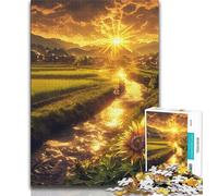 Puzzle 1000 pièces pour Adultes et Adolescents Paysage de tournesols, Jouets éducatifs et éducatifs pour la Famille, Jeu éducatif pour Anniversaire et Noël (38x26cm)