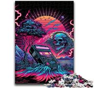 Puzzle 1000 pièces pour Adultes et Adolescents Paysage néon Art au Fusain Staycation Kill Time pour la décoration de la Maison 26x38cm