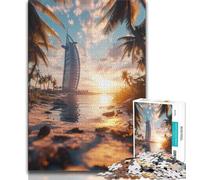 Puzzle 1000 pièces pour Adultes et Adolescents, Paysage Urbain de Dubaï, défi d'intelligence cérébrale, Jouets addictifs pour la décoration de la Maison (Taille 75x50cm)