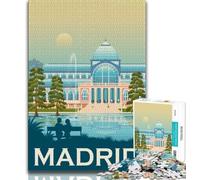 Puzzle 1000 pièces pour Adultes et Adolescents, Paysage Urbain de Madrid, Espagne, pour Jeu éducatif, défi, Cadeau d'anniversaire, décoration Murale (38x26cm)