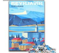 Puzzle 1000 pièces pour Adultes et Adolescents, Paysage Urbain de Reykjavik, Islande, Jeu Stimulant, Jouets à Offrir en Cadeau pour Toute la Famille, à partir de 14 Ans (38x52cm), 1000 pièces