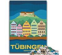 Puzzle 1000 pièces pour Adultes et Adolescents, Paysage Urbain de Tübingen, Jouet éducatif Anti-Stress, Cadeau du Père Noël Secret pour Les 14 Ans (Taille 38x52cm)