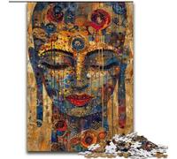 Puzzle 1000 pièces pour Adultes et Adolescents Peinture à l'huile Bouddha, adapté aux Personnes de 14 Ans et Plus Jeux éducatifs Cadeaux Secret Santa (Taille 50x75cm)
