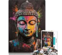 Puzzle 1000 pièces pour Adultes et Adolescents, Peinture à l'huile Bouddha en Couleur, Anti-Stress, Vacances à la Maison, Passe-Temps, Interaction Parent-Enfant, 38x26cm