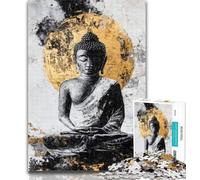 Puzzle 1000 pièces pour Adultes et Adolescents, Peinture à l'huile Bouddha, idée Cadeau d'anniversaire pour Adultes, Jeu Familial et Passe-Temps 50x75cm