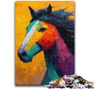 Puzzle 1000 pièces pour Adultes et Adolescents, Peinture à l'huile de Cheval, Design Dynamique et Unique, expérience de Puzzle relaxante et stimulante, 38x26cm