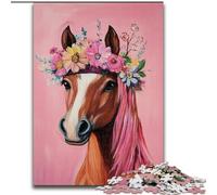 Puzzle 1000 pièces pour Adultes et Adolescents, Peinture à l'huile de Cheval, Jouet éducatif et décompressant, Cadeau d'anniversaire (Taille 26x38cm)