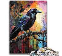 Puzzle 1000 pièces pour Adultes et Adolescents, Peinture à l'huile de Corbeau, idéal pour Les soirées Jeux, Jouet coloré pour la Maison (75x50cm)