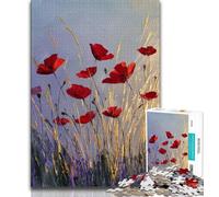 Puzzle 1000 pièces pour Adultes et Adolescents, Peinture à l'huile de Fleur de Coquelicot, Jeux éducatifs, décoration d'intérieur, idéal comme Cadeau pour Toute la Famille 38x26cm