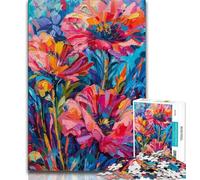 Puzzle 1000 pièces pour Adultes et Adolescents, Peinture à l'huile de Fleur de Pavot, Puzzle pour Adolescents, Anti-Stress, séjour, Tue Le Temps, Interaction Parent-Enfant (Taille 75x50cm)