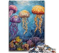 Puzzle 1000 pièces pour Adultes et Adolescents, Peinture à l'huile de méduses, Jouet éducatif et intellectuel décompressant, Superbes Cadeaux et Jouets 26x38cm