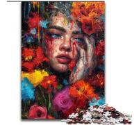 Puzzle 1000 pièces pour Adultes et Adolescents, Peinture à l'huile féminine Difficile à réaliser, mais Amusant et Humoristique, avec Affiche et fiche de Questions-réponses Assorties 50x75cm