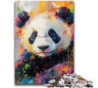 Puzzle 1000 pièces pour Adultes et Adolescents Peinture à l'huile Panda pour et à partir de 14 Ans Jouets de Jeu Car il est idéal comme Cadeau pour Toute la Famille 38x26cm