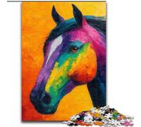 Puzzle 1000 pièces pour Adultes et Adolescents, Peinture à l'huile sur Cheval, Jouet éléphant, Jeu intellectuel, Cadeau d'anniversaire, décoration Murale pour Les 14 Ans et Plus (Taille 50x75cm)