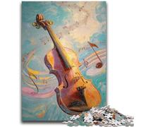 Puzzle 1000 pièces pour Adultes et Adolescents, Peinture à l'huile sur Guitare, Puzzle 1000 pièces, Jeux éducatifs Classiques, Belle décoration (50x75cm)