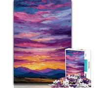 Puzzle 1000 pièces pour Adultes et Adolescents,Peinture à l'huile sur Une Montagne enneigée Puzzle 1000 pièces,idéal comme Cadeau pour Toute la Famille Convient aux Enfants de 14 Ans et Plus