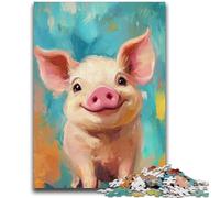 Puzzle 1000 pièces pour Adultes et Adolescents, Peinture de bébé Cochon, 1000 pièces pour Adolescents, pour Un Jeu Stimulant et Familial (50x75cm)