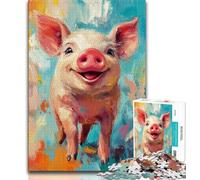 Puzzle 1000 pièces pour Adultes et Adolescents, Peinture de bébé Cochon, Jeux éducatifs, décoration d'intérieur, décoration d'intérieur Unique et Cadeaux 50x75cm