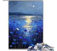 Puzzle 1000 pièces pour Adultes et Adolescents Peinture de bleuets, Jeu Familial Anti-Stress, défi Difficile, renforce l'amour Entre Couples (Taille 50x75cm)