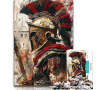 Puzzle 1000 pièces pour Adultes et Adolescents Peinture de Guerrier Spartiate 1000 pièces pour Adolescents Jeux éducatifs décoration d'intérieur Convient pour la décoration de Bureau 26x38cm
