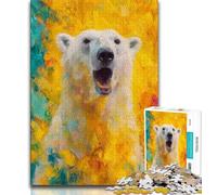 Puzzle 1000 pièces pour Adultes et Adolescents Peinture d'ours Polaire Puzzle 1000 pièces Relax Games est Un pour Toute la Famille 75x50cm