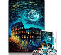 Puzzle 1000 pièces pour Adultes et Adolescents, Peinture du Colisée de Rome, décoration Murale Artistique et idée Cadeau d'anniversaire pour Amis, Bureau à Domicile (Taille 38x26cm)
