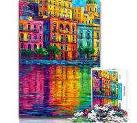 Puzzle 1000 pièces pour Adultes et Adolescents Peinture du Front de mer de Naples,Italie 1000 pièces pour Adultes,Jeux éducatifs,décoration d'intérieur,Convient pour la décoration de Bureau (38x26cm)