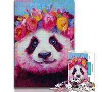 Puzzle 1000 pièces pour Adultes et Adolescents, Peinture Panda, Art au Fusain, pour Une Escapade relaxante et Une décoration d'intérieur (38x26cm)