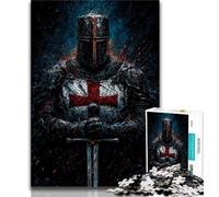 Puzzle 1000 pièces pour Adultes et Adolescents, peintures de Chevaliers médiévaux, Art au Fusain, pour Une Escapade relaxante et Une décoration d'intérieur 75x50cm