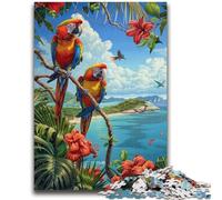 Puzzle 1000 pièces pour Adultes et Adolescents Perroquet de la forêt Tropicale Jeu Stimulant Cadeaux pour Est idéal comme Cadeau pour Toute la Famille 26x38cm