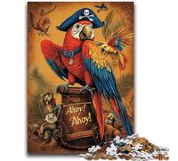 Puzzle 1000 pièces pour Adultes et Adolescents, Perroquet Pirate, Jeux éducatifs, décoration Murale, Cadeaux d'anniversaire et de Noël Uniques, 26x38cm