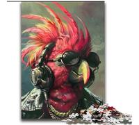 Puzzle 1000 pièces pour Adultes et Adolescents Perroquet Rouge, Jeu éducatif Familial, décoration Murale, Cadeaux d'anniversaire et de Noël Uniques 38x52cm