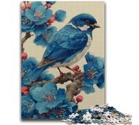 Puzzle 1000 pièces pour Adultes et Adolescents Petit Oiseau Bleu, Jeu Familial Anti-Stress, défi Difficile, adapté aux Couples (50x75cm)