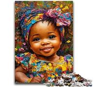 Puzzle 1000 pièces pour Adultes et Adolescents, Petite Fille Africaine, Cadeau d'anniversaire, décoration Murale pour Les 14 Ans et Plus, 50x75cm