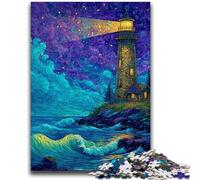 Puzzle 1000 pièces pour Adultes et Adolescents, Phare étoilé, à partir de 14 Ans Superbe Jeu au Design Exceptionnel Superbe Cadeau 26x38cm