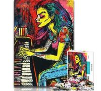 Puzzle 1000 pièces pour Adultes et Adolescents pianiste Puzzle 1000 pièces Anti-Stress défi Difficile Cadeaux du Père Noël Secret 75x50cm