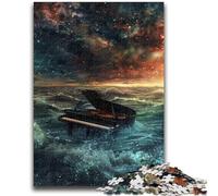 Puzzle 1000 pièces pour Adultes et Adolescents Piano dans l'océan Jeu éducatif Défi Jouet Décoration Murale Cadeaux d'anniversaire et de Noël Uniques 26x38cm