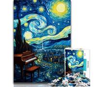 Puzzle 1000 pièces pour Adultes et Adolescents Piano sous Le Ciel Nocturne, Un Jeu Stimulant idéal comme Cadeau pour Toute la Famille (38x26cm)