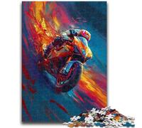 Puzzle 1000 pièces pour Adultes et Adolescents, Pilote de Moto Cool pour Les 14 Ans et Plus, Jeu intellectuel, Cadeaux d'anniversaire de Noël 50x75cm
